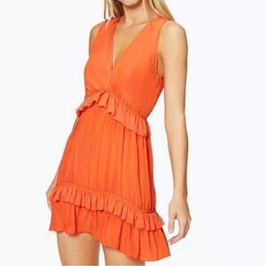 Ramy Brook Womens New with Tags Moira Dress Orange Peach Size 2 Ruffle-Trim